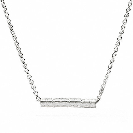 COACH f96199 STERLING SIGNATURE BAR NECKLACE 