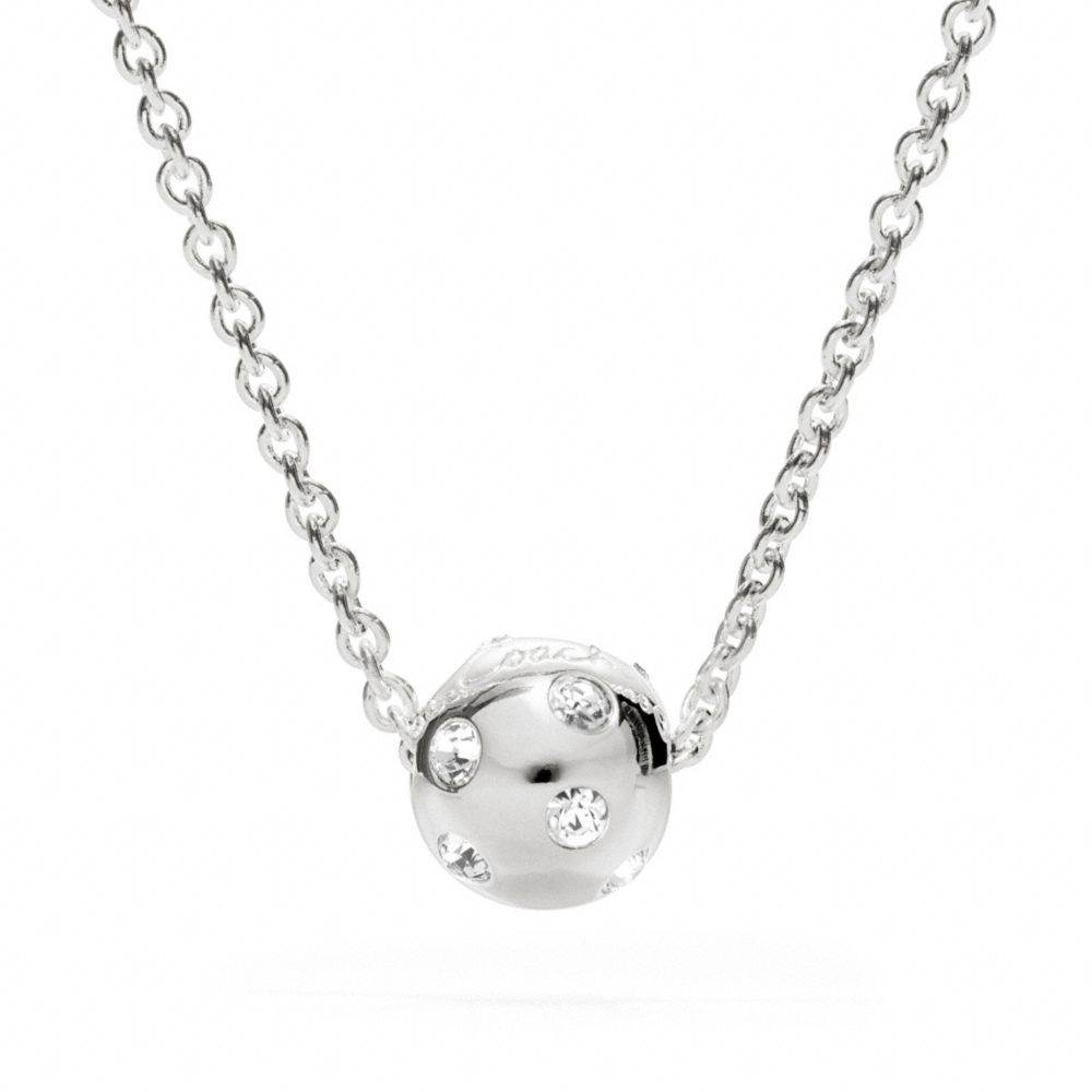 COACH f96203 STERLING PAVE BALL NECKLACE 