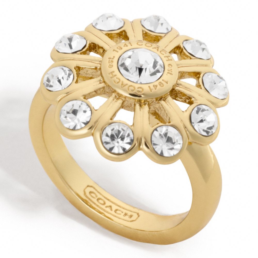 CRYSTAL FLOWER RING - f96216 - F96216GDGD