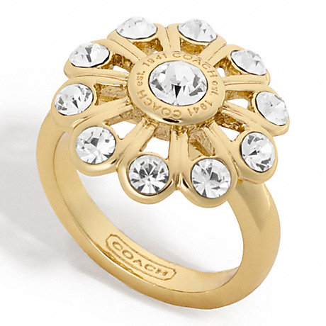 COACH F96216 CRYSTAL FLOWER RING ONE-COLOR