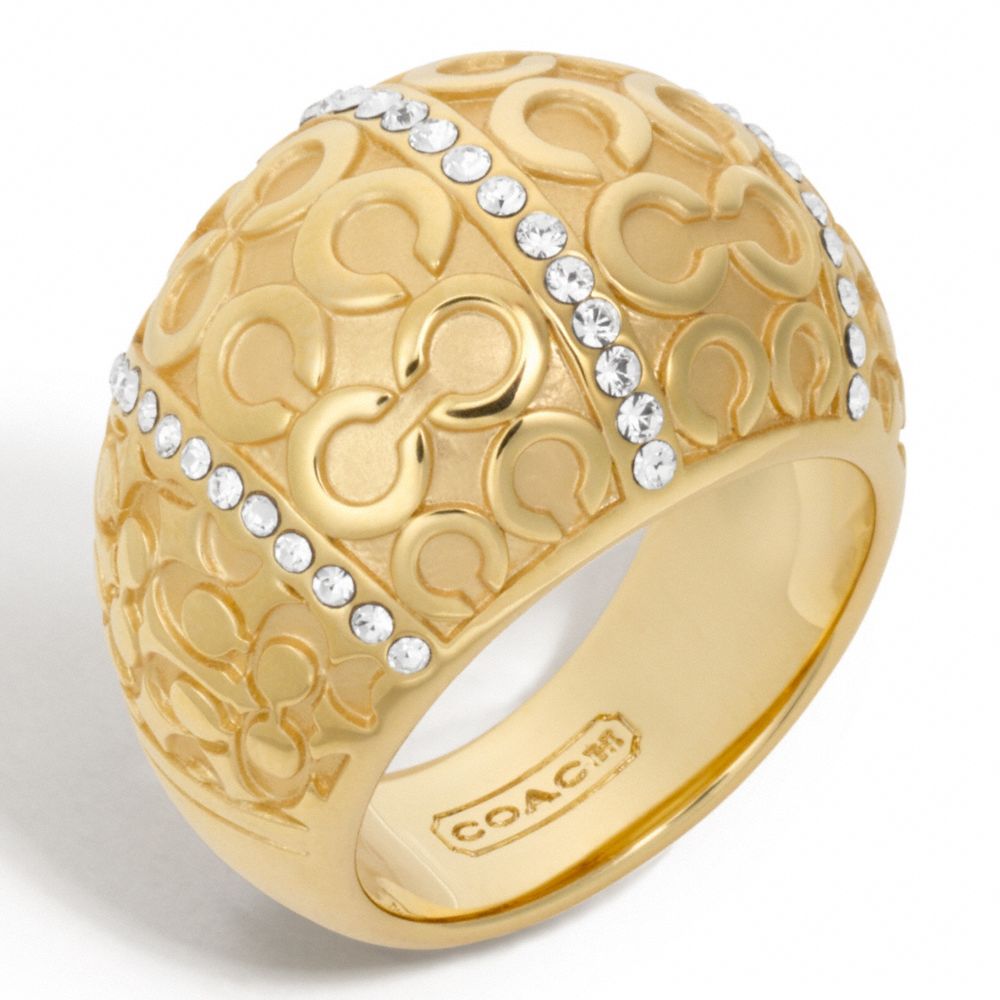 PAVE PATCHWORK DOMED RING COACH F96217