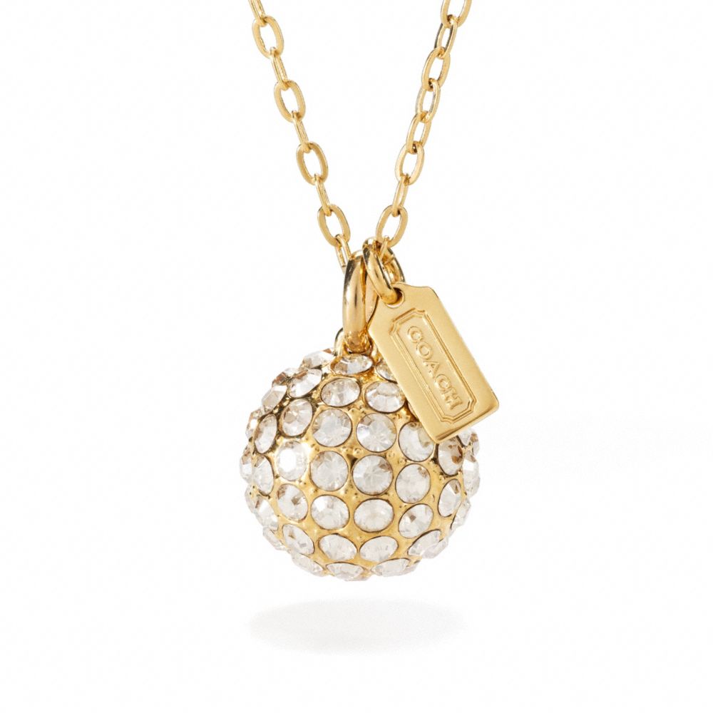 COACH F96220 Large Pave Ball Necklace 