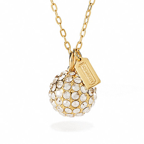 COACH f96220 LARGE PAVE BALL NECKLACE 
