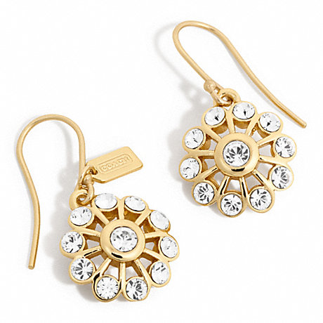 COACH F96229 CRYSTAL FLOWER EARRINGS ONE-COLOR