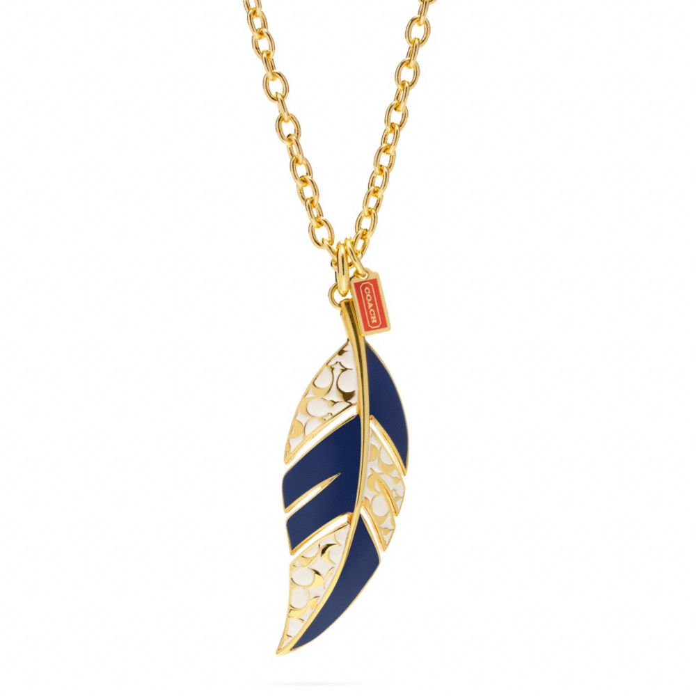 SIGNATURE FEATHER NECKLACE - f96242 - F96242GDNV