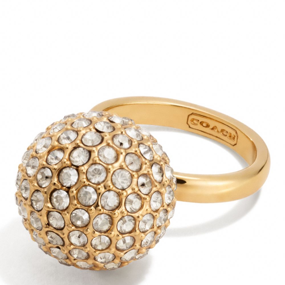 LARGE PAVE BALL RING - f96263 - F96263GDGD