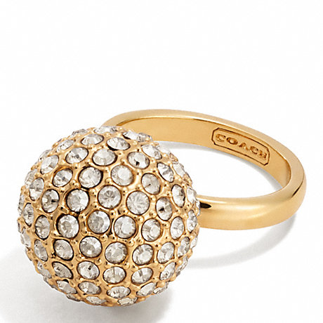 COACH f96263 LARGE PAVE BALL RING 