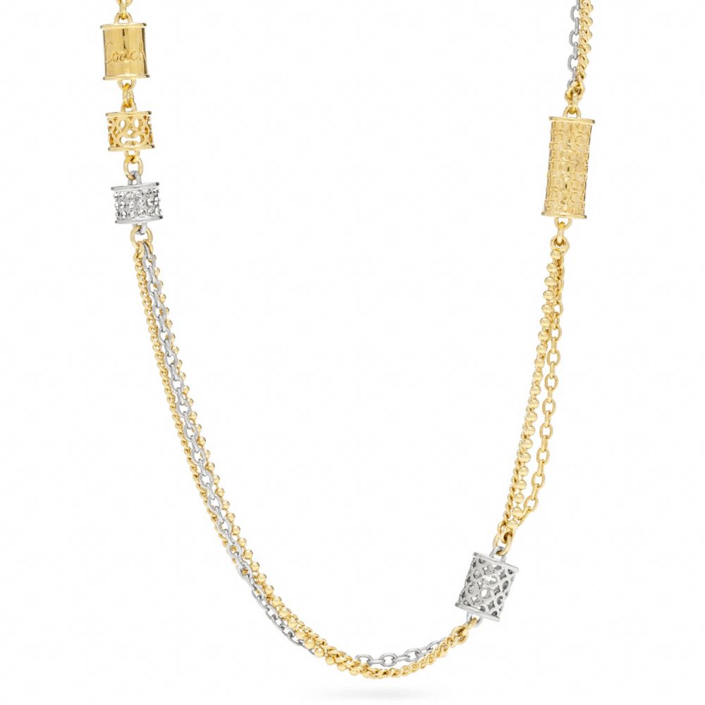 MULTI CYLINDER STATION NECKLACE COACH F96264