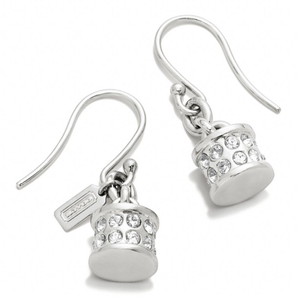 CYLINDER CHARM EARRINGS - f96266 - F96266SLV