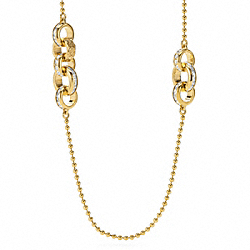PAVE RONDELL LINK NECKLACE - f96269 - F96269GDGD