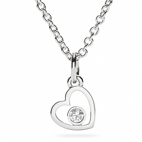COACH STERLING HEART CRYSTAL NECKLACE -  - f96286