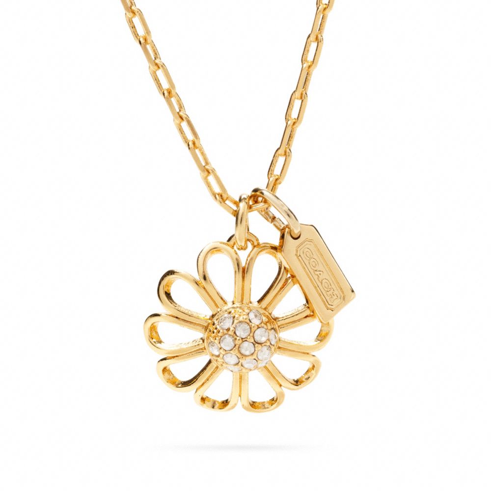 PAVE FLOWER NECKLACE - f96293 - F96293GDGD