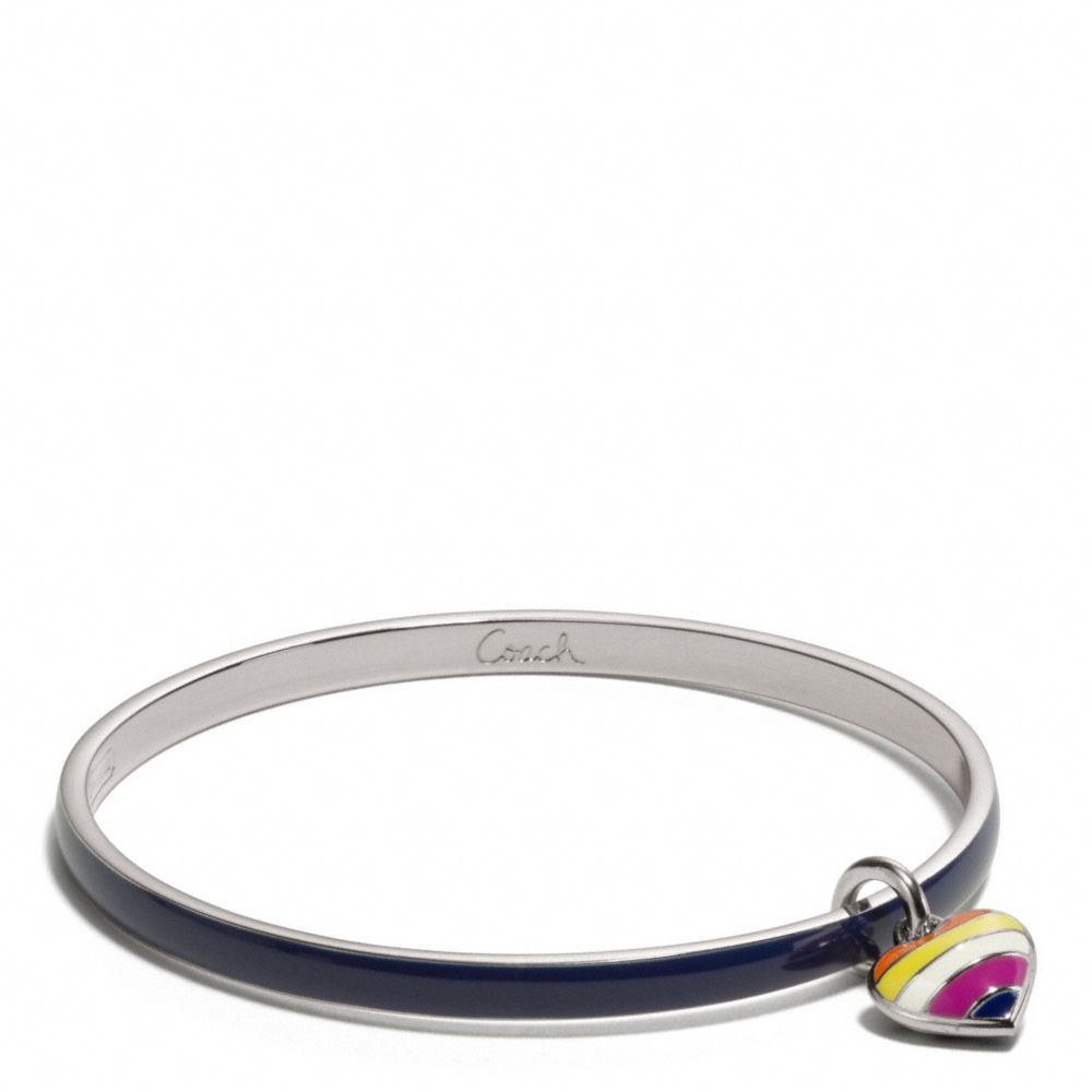 COACH THIN LEGACY HEART DANGLE BANGLE - ONE COLOR - F96331