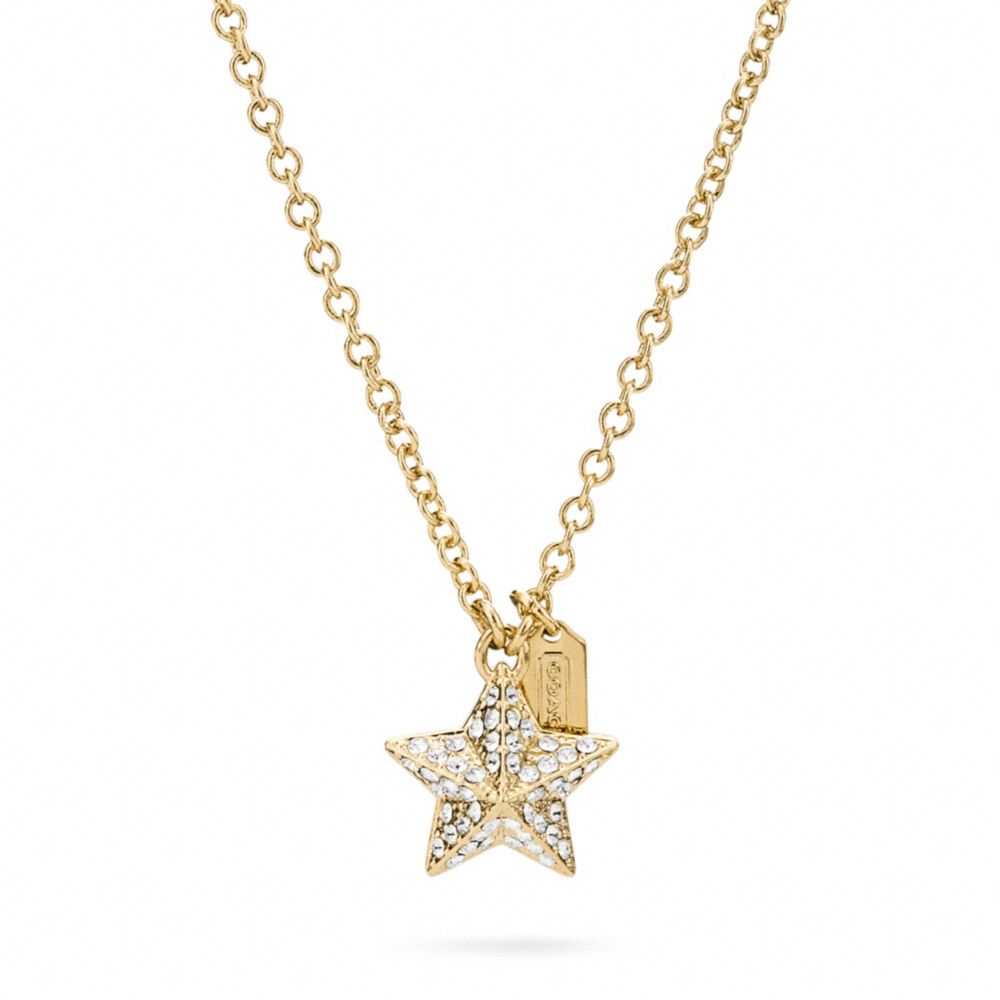 PAVE PYRAMID STAR NECKLACE - f96340 - F96340GDGD