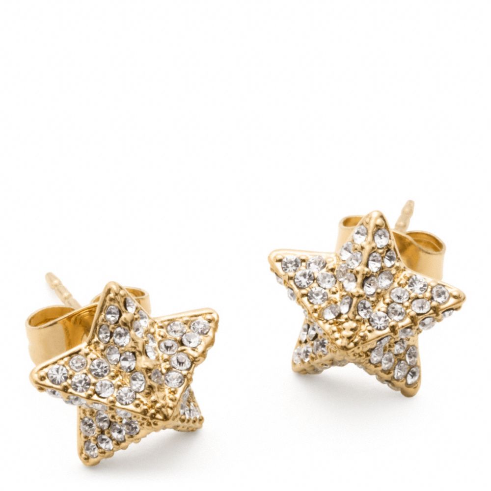 PAVE PYRAMID STAR EARRINGS - f96343 - F96343GDCY