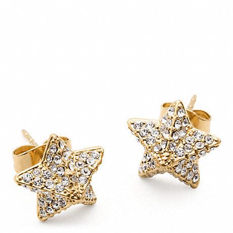 COACH f96343 PAVE PYRAMID STAR EARRINGS 