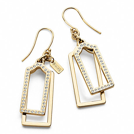 COACH PAVE AND METAL HANGTAG EARRINGS -  - f96344