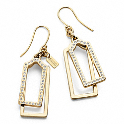 COACH PAVE AND METAL HANGTAG EARRINGS - ONE COLOR - F96344