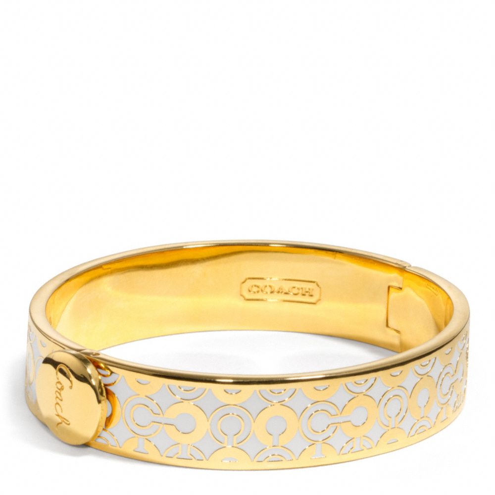 HALF INCH HINGED OP ART BANGLE COACH F96345