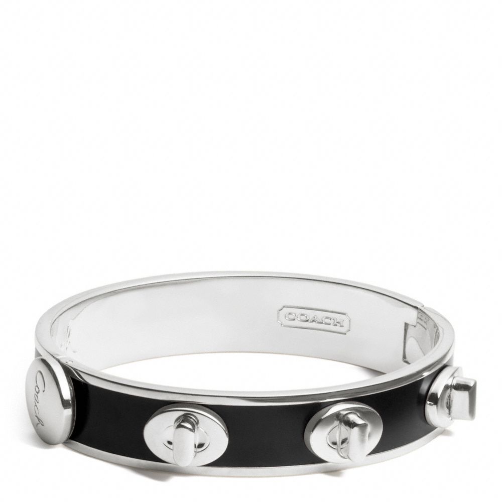 HALF INCH TURNLOCK BANGLE - f96352 - SILVER/BLACK