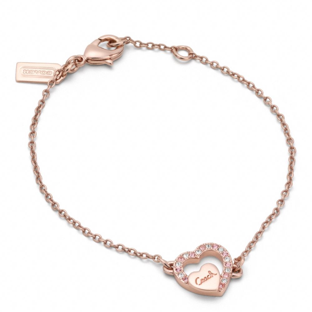 PAVE COACH SCRIPT HEART BRACELET - f96357 - F96357RSPK