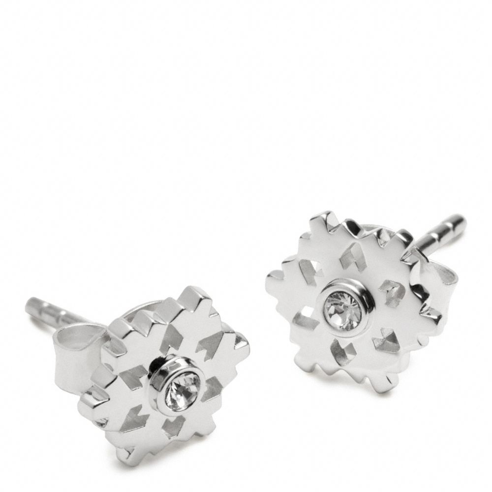 COACH STERLING SNOWFLAKE STUD EARRINGS - ONE COLOR - F96359