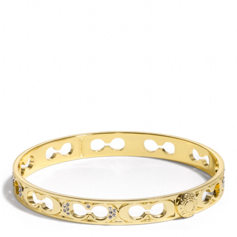 THIN PAVE PIERCED BANGLE - f96369 - F96369GDGD