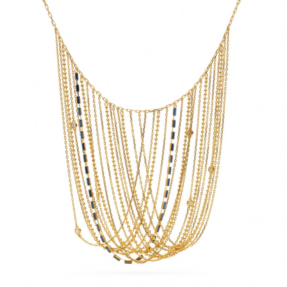 MULTI CHAIN BIB NECKLACE - f96371 - F96371GDBL