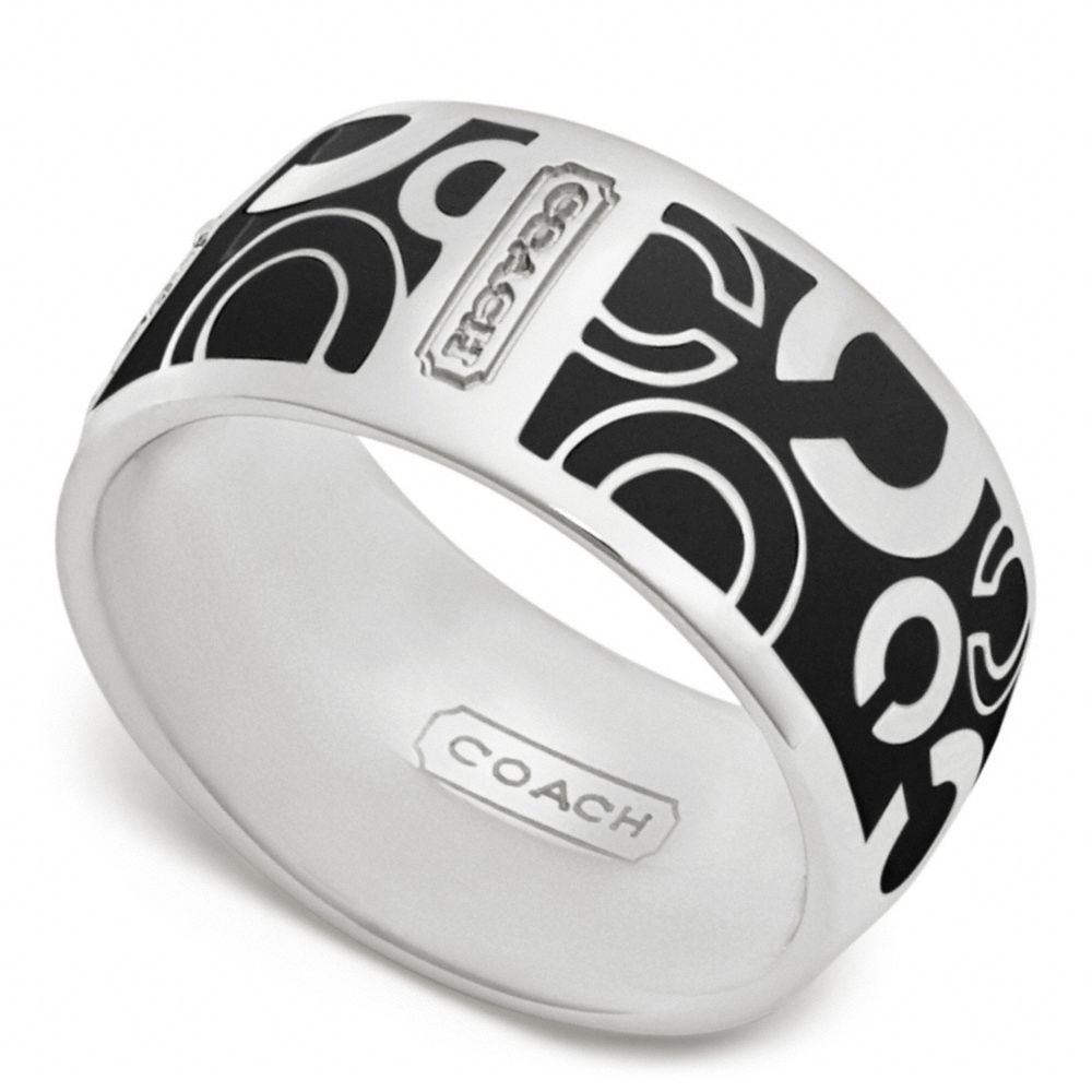 COACH F96377 - PAVE OP ART RING SILVER/BLACK