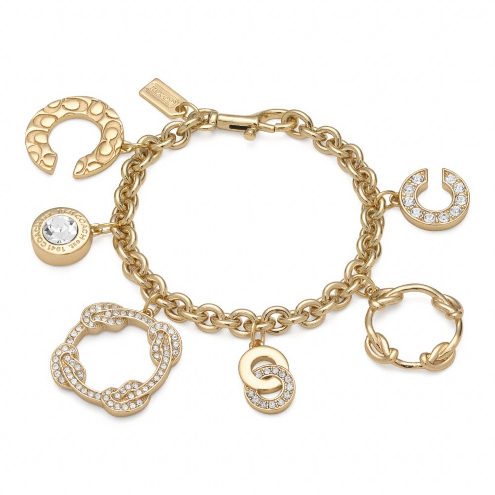 OP ART KNOT CHARM BRACELET COACH F96388