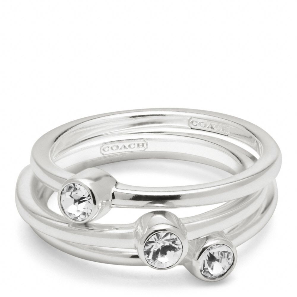 COACH F96398 Sterling Pave Stacking Rings 