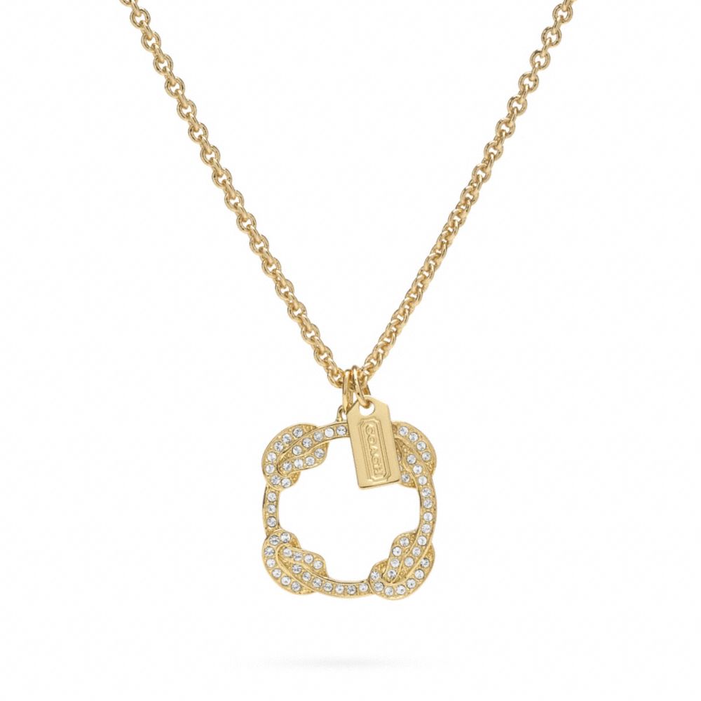 PAVE KNOT CIRCLE PENDANT NECKLACE - f96405 - F96405GDGD