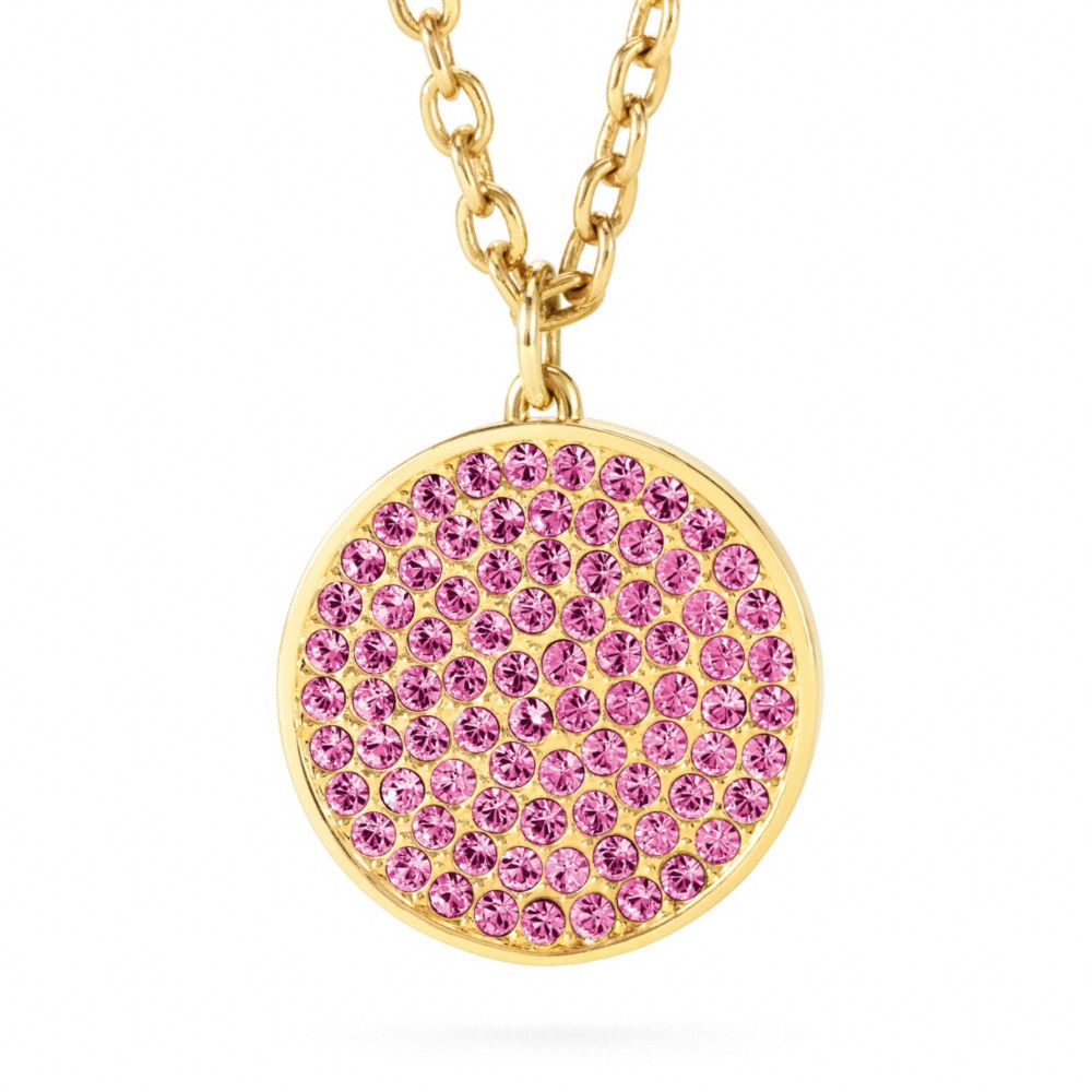 COACH F96412 - LARGE PAVE DISC PENDANT NECKLACE ONE-COLOR