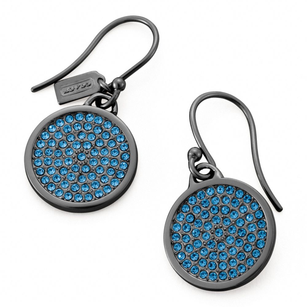 COACH PAVE DISC EARRING - BLACK/NAVY - F96413