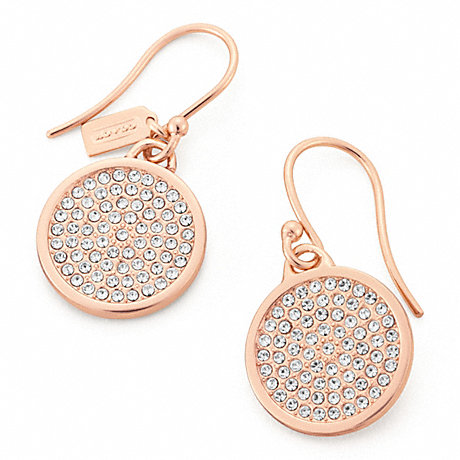 COACH F96413 PAVE DISC EARRING RS/CLEAR