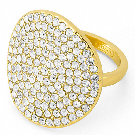 COACH PAVE DISC RING - GOLD/CLEAR - f96415