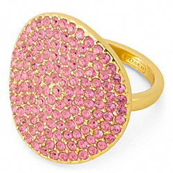 COACH F96415 Pave Disc Ring GOLD/MAGENTA