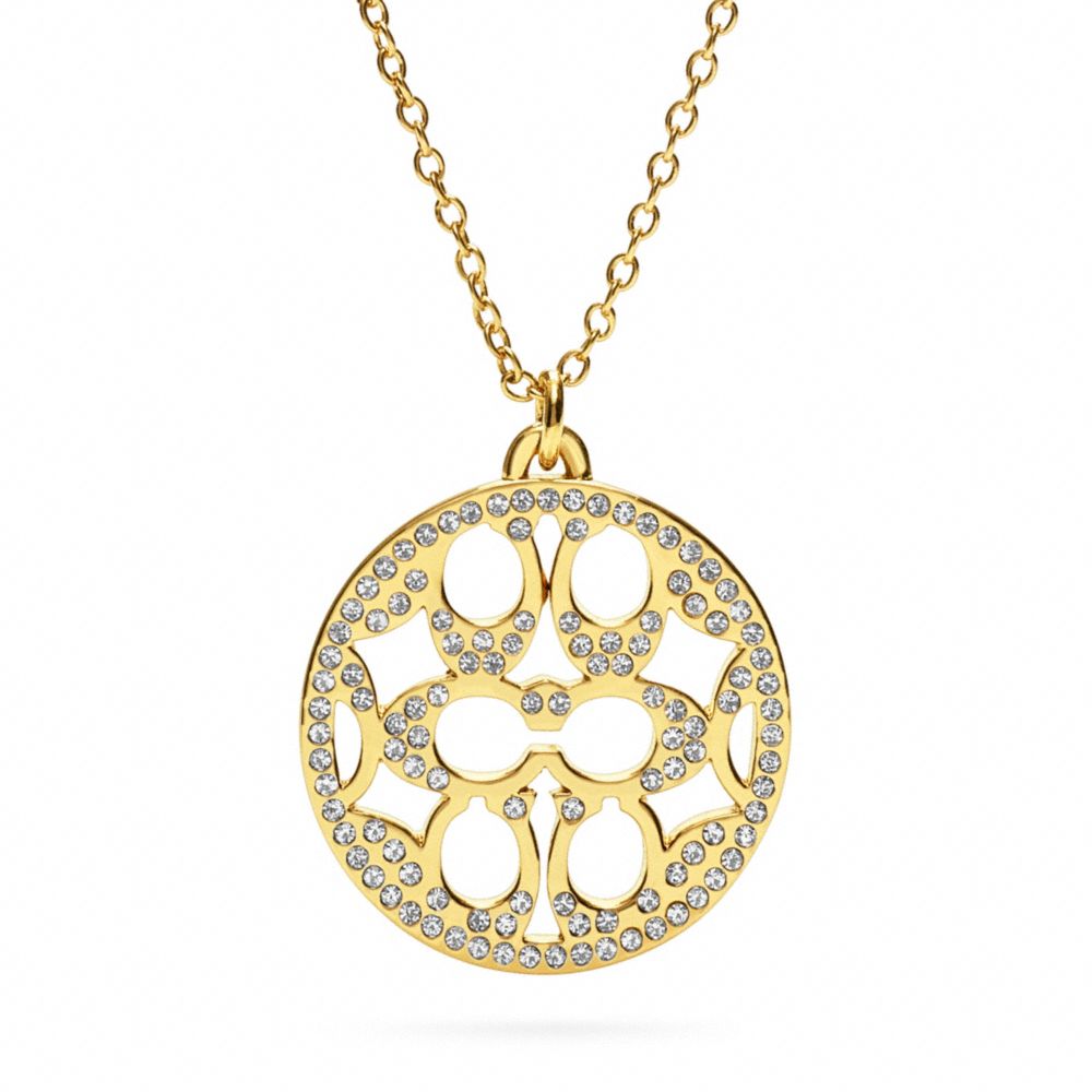 COACH PAVE SIGNATURE DISC NECKLACE -  - f96417