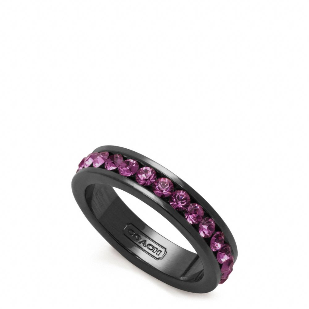 COACH f96419 PAVE BAND RING BLACK/LAVENDER