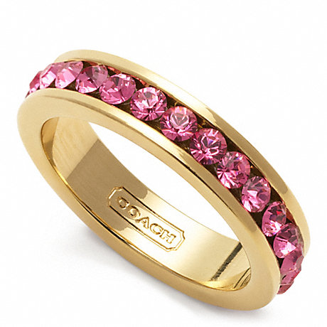 COACH f96419 PAVE BAND RING GOLD/MAGENTA