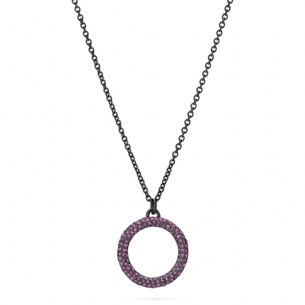 COACH F96420 Pave Open Circle Pendant Necklace BKAME
