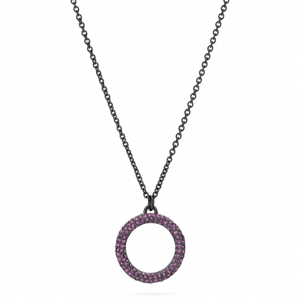 COACH F96420 Pave Open Circle Pendant Necklace BKAME