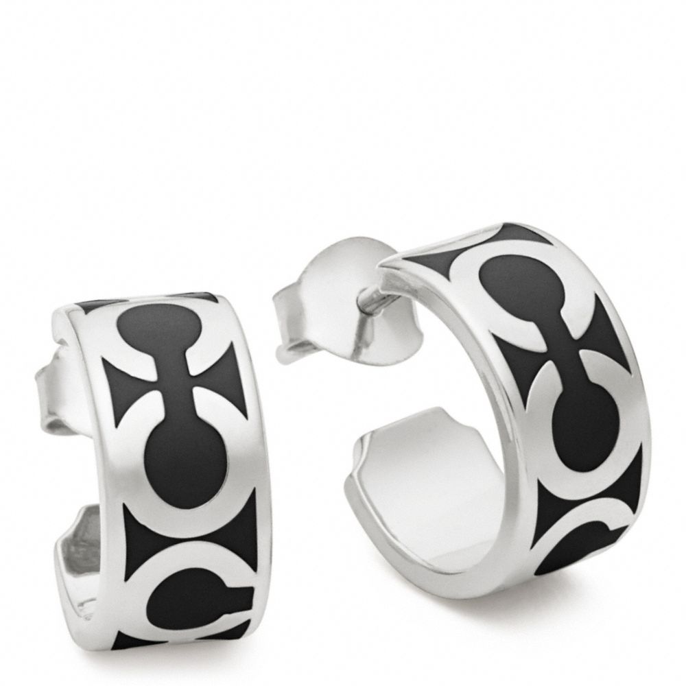 SMALL OP ART HOOP EARRINGS - f96428 - F96428SVBK