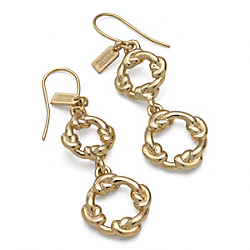 COACH DOUBLE DROP KNOT CIRCLE EARRINGS - ONE COLOR - F96430