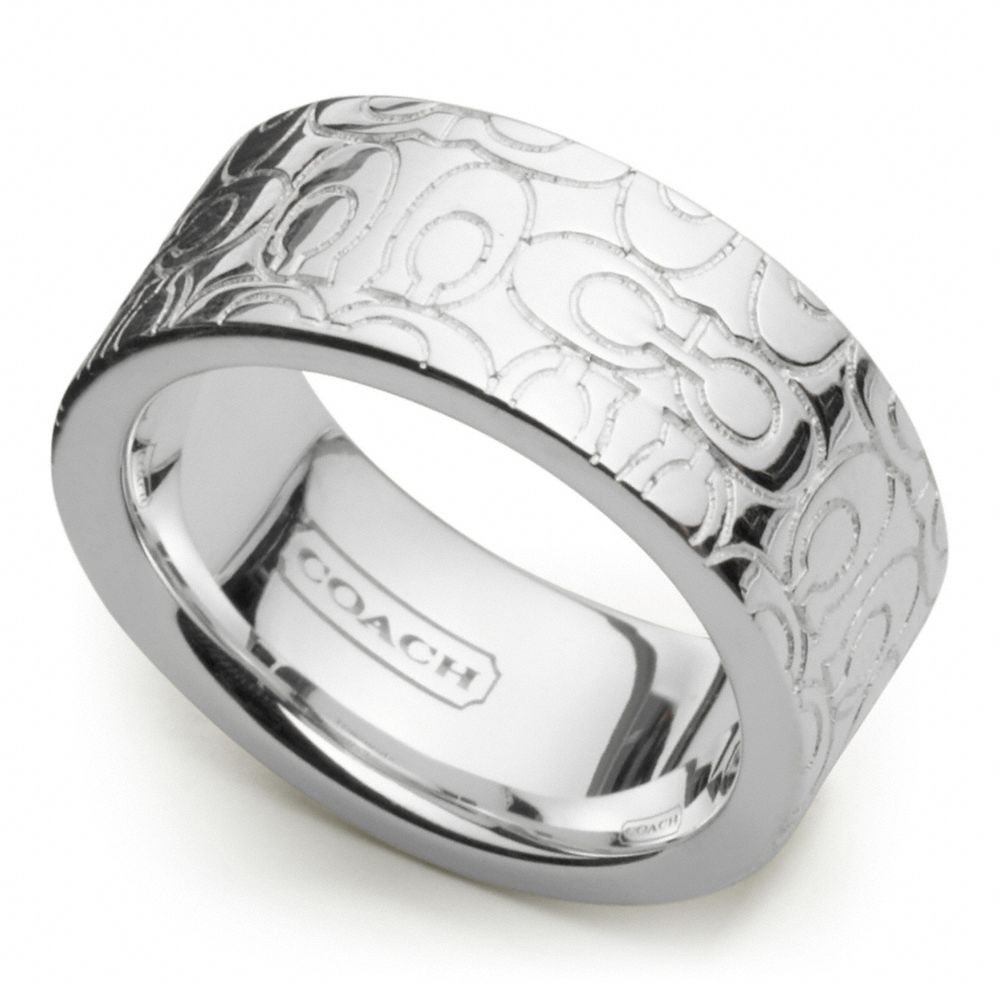 COACH STERLING SIGNATURE BAND RING -  - f96438