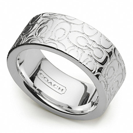 COACH f96438 STERLING SIGNATURE BAND RING 