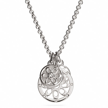 COACH F96487 STERLING SIGNATURE C DISC NECKLACE SILVER/SILVER