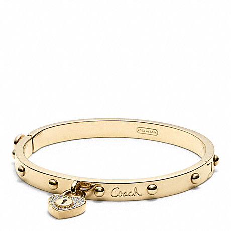 COACH F96521 PAVE LOCK HEART HINGED BANGLE ONE-COLOR