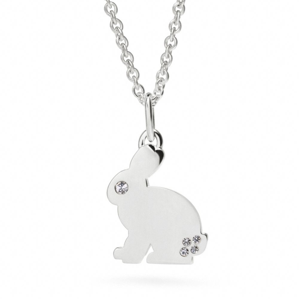 COACH f96529 STERLING RABBIT NECKLACE 