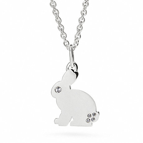 COACH f96529 STERLING RABBIT NECKLACE 